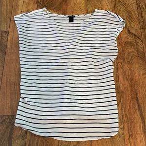 Striped navy and white top